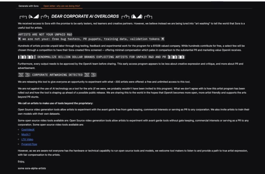Sora, het videomodel van OpenAI, lekt uit en veroorzaakt controverse.