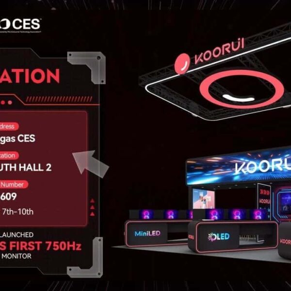 KOORUI zal ’s werelds eerste monitor presenteren met een verversingssnelheid van 750 Hz op CES 2025.