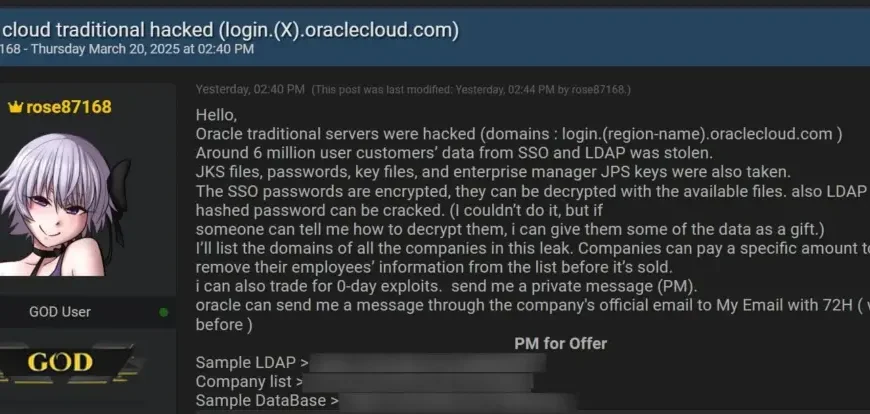Massale Datalek van 6 Miljoen Records van Oracle Cloud: Een Aanval op de Beveiliging
