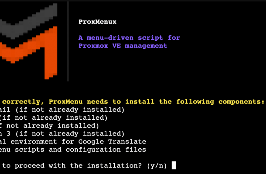 ProxMenux: Revolutionaire Interactieve Beheeroplossing voor Proxmox VE, Klaar voor Cloudomgevingen