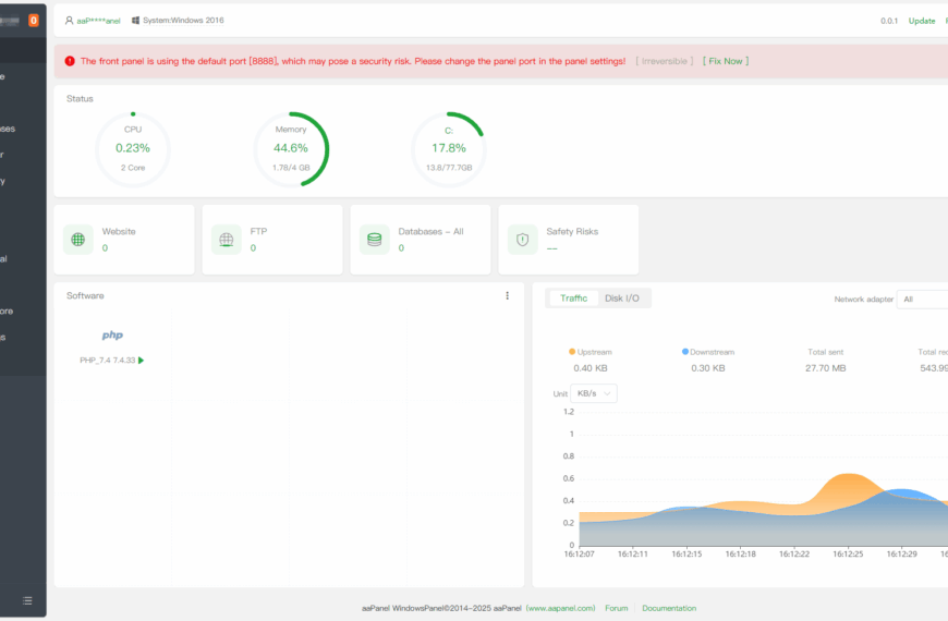 aaPanel voor Windows: De Gratis Controlepaneel dat Serverbeheer Vereenvoudigt