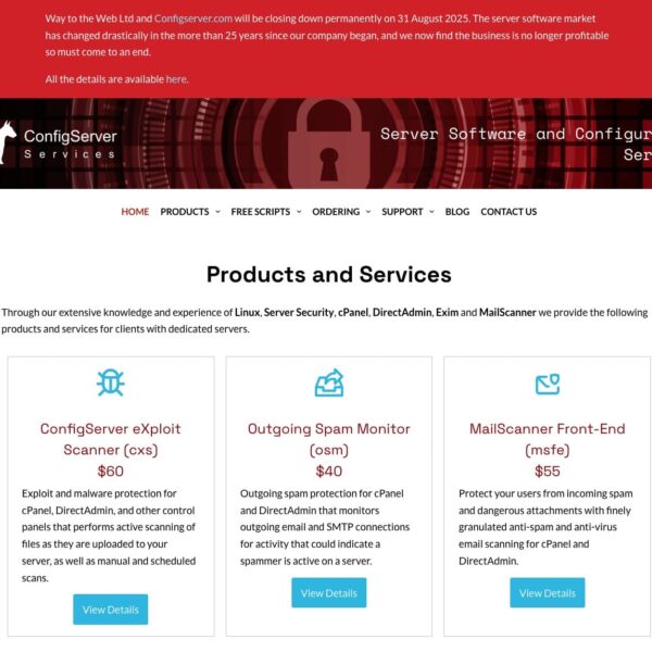 ConfigServer sluit definitief: populaire firewall voor Linux-servers stopt op 31 augustus
