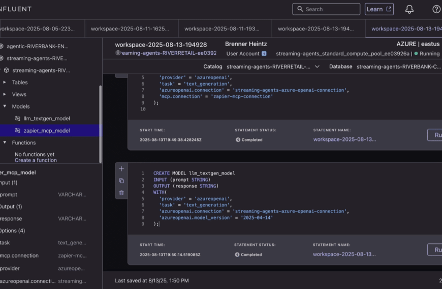 Confluent Stimuleert een Schaalbare, Real-Time Agent-Based AI met Streaming Agents
