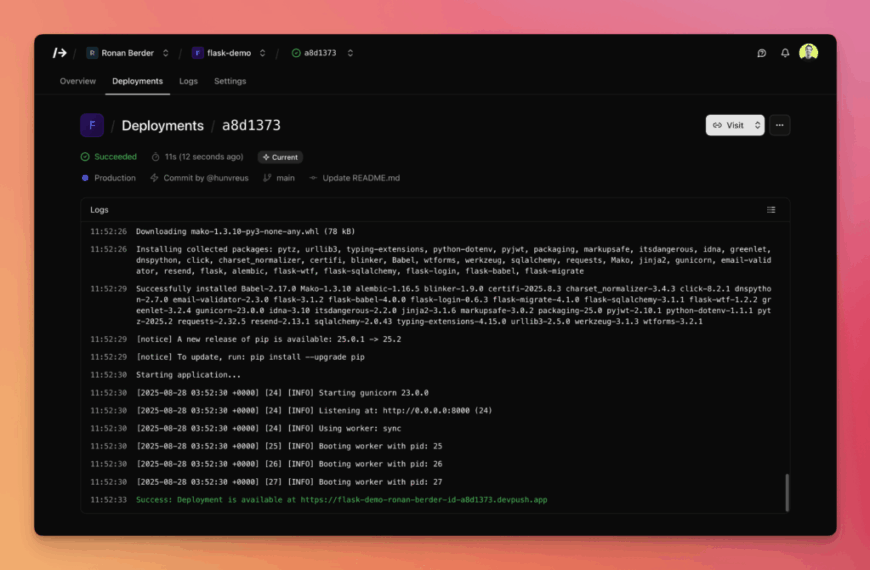 /dev/push: De open source en zelfgehoste alternatief voor Vercel en Render