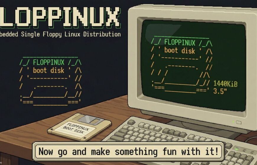 FLOPPINUX: de uitdaging om een moderne Linux op een 1,44 MB floppy te krijgen, wordt opnieuw mogelijk (met truc en veel engineering)