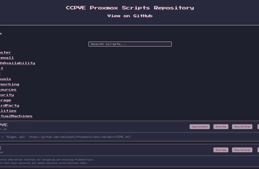 CCPVE: Scripts die Proxmox VE willen omvormen tot een “bruikbare” platform via menu en externe uitvoering