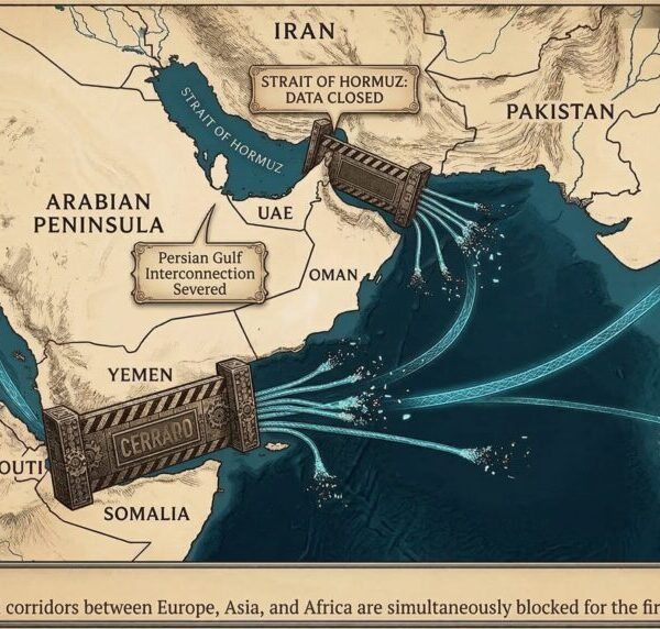 De oorlog sluit twee kritieke routes af en onthult de kwetsbaarheid van internet