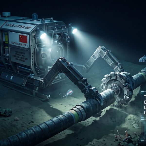 China test een onderwatersnijder op 3.500 meter die Europa ongerust maakt