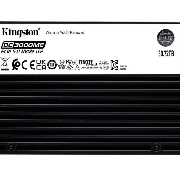 Kingston brengt zijn PCIe 5.0 bedrijfs-SSD’s naar 30,72 TB voor AI-datacenters