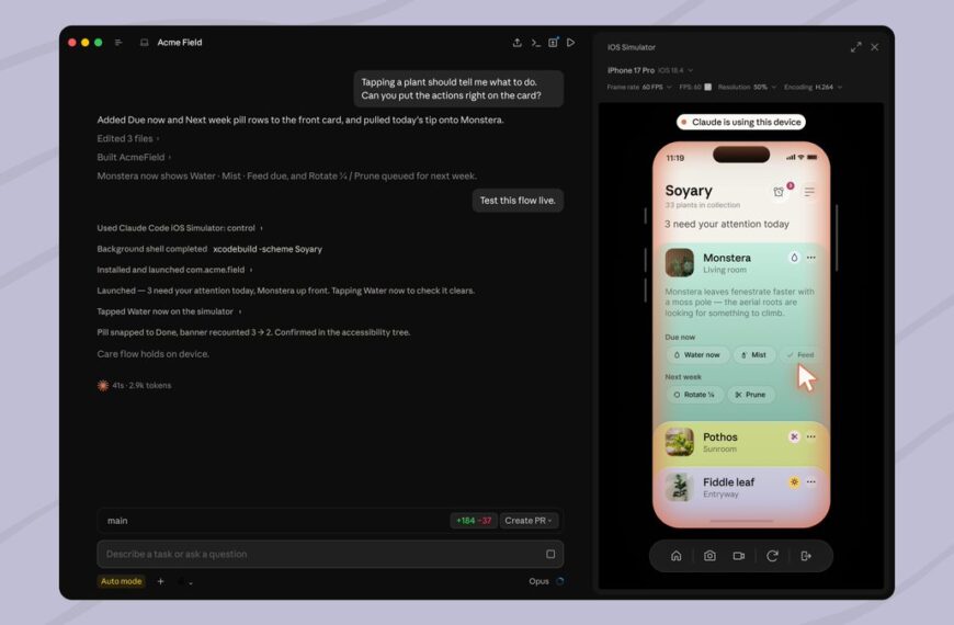 Claude Code zet een stap verder naar zelfstandig ontwikkelen met ondersteuning voor de iOS-simulator