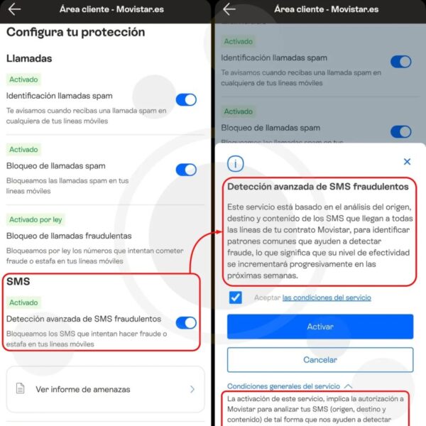 Movistar test een sms-filter met AI: meer beveiliging in ruil voor toestemming