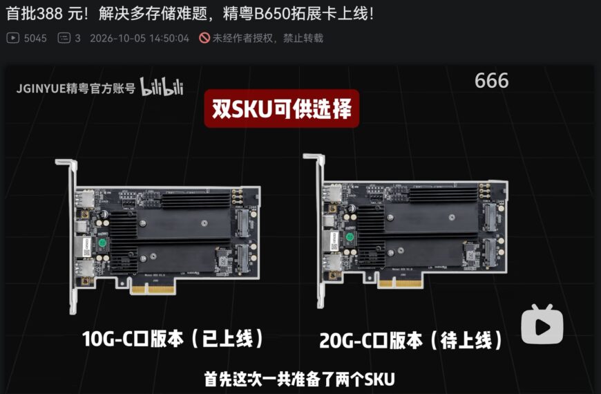 JGINYUE verandert een PCIe-kaart in een kleine B650-schakelaar voor 58 dollar